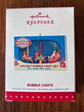 Hallmark Christmas Bubble Set Keepsake Ornament Santa Reindeer Sleigh 2015